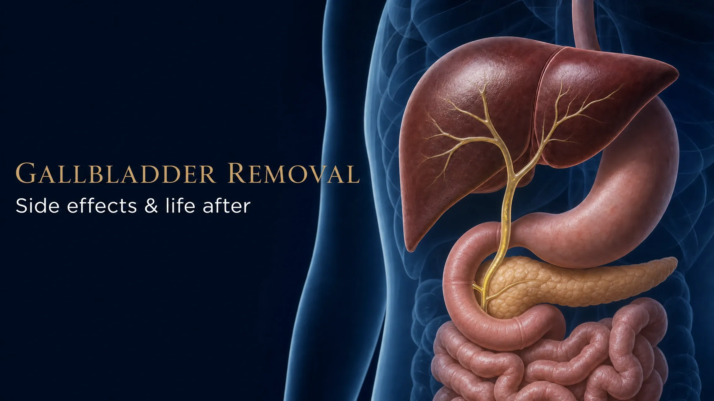 Approved featured illustration: the common bile duct joining the duodenal C-loop at the pancreatic head, pancreas present, gallbladder absent.