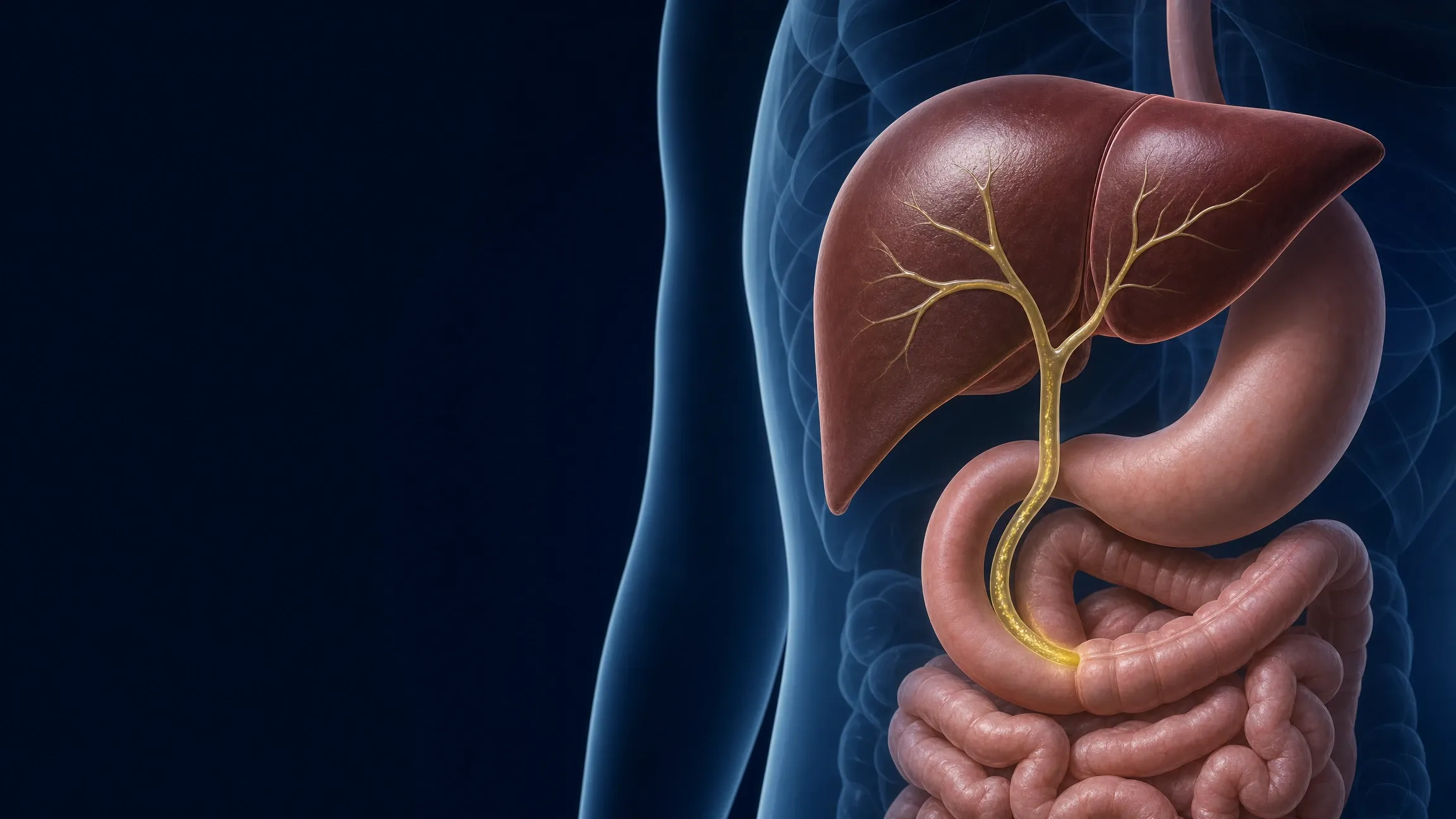 Superseded featured illustration: the common bile duct routed to a distal bowel loop, with no pancreas shown.